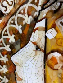 Walnut and amber panels by Alphonse Mucha "Zodiac"